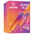 Durex Tease & Vibe - Akkubetriebener Stabvibrator mit Hasen-Klitoris-Stimulator (pink) 