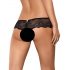 Obsessive Merossa - Glitzernder, offener Damenstring - Schwarz - L/XL