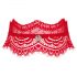 Obsessive Bergamore - Spitzenhalsband mit Kette (rot) S-L 