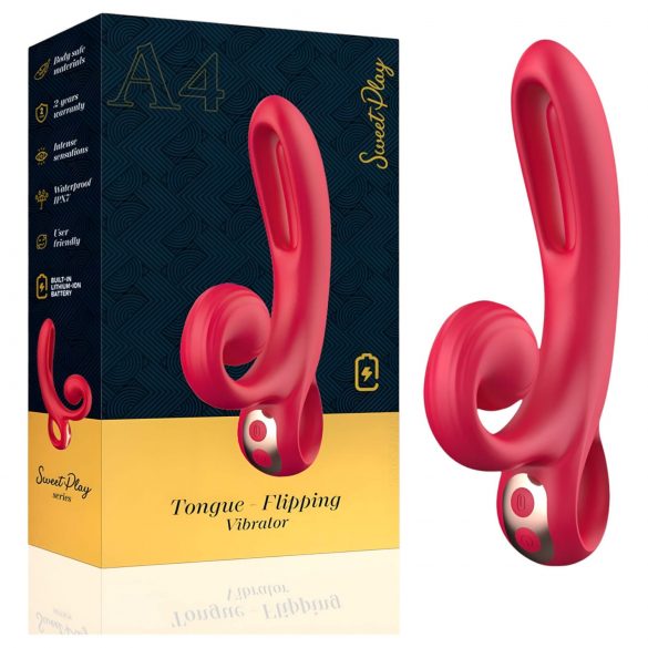 Sweet Play - Zungenvibrator mit Klitorisstimulator (rot)