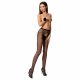 Passion S019 - offene, verzierte Netzstrumpfhose (schwarz) - S-L 