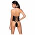 Passion Nancy - Offener, kreuzverstrebter Body (Schwarz)  - L/XL