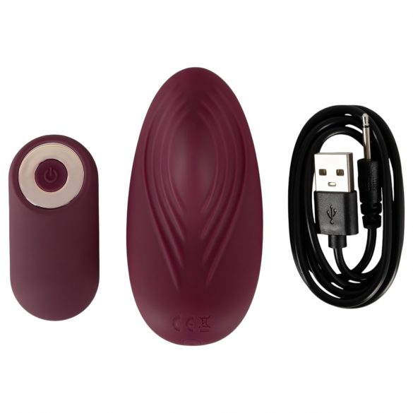 Fühlen Sie den magischen Schauer - funkgesteuerter Slipvibrator (bordeaux) - Öko-Verpackung 