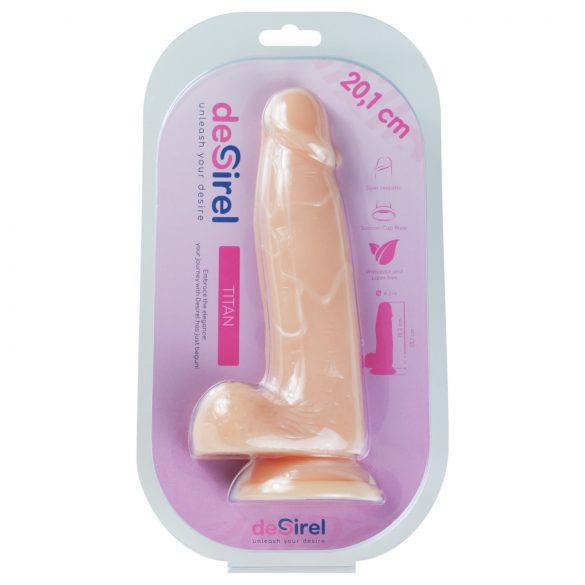 Desirel Titan - naturgetreuer Dildo mit Hoden (natur)