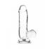 Addiction Crystal - Standfuß, Hoden Dildo (transparent) - 15cm 