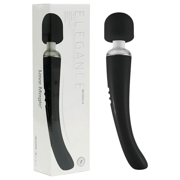 Love Magic Elegance Wand - akkubetriebener, massierender Vibrator (schwarz) 