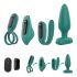 Sex HD - Akkubetrieben, Funk, 4-Teiliges Vibrator-Set (Türkis) 