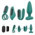 Sex HD - Akkubetrieben, Funk, 4-Teiliges Vibrator-Set (Türkis) 