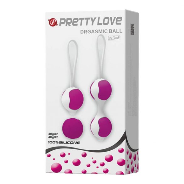 Pretty Love Orgasmic - verstellbares Liebeskugel Set (weiß-lila) 