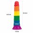 Lovetoy Prider - naturgetreuer Dildo - 19cm (Regenbogen) 