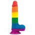 Lovetoy Prider - naturgetreuer Hoden-Dildo - 20cm (Regenbogen) 