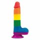 Lovetoy Prider - naturgetreuer Hoden-Dildo - 20cm (Regenbogen) 