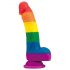 Lovetoy Prider - lebensechter Flüssigsilikondildo - 19cm (Regenbogen) 