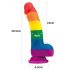 Lovetoy Prider - lebensechter Flüssigsilikondildo - 19cm (Regenbogen) 