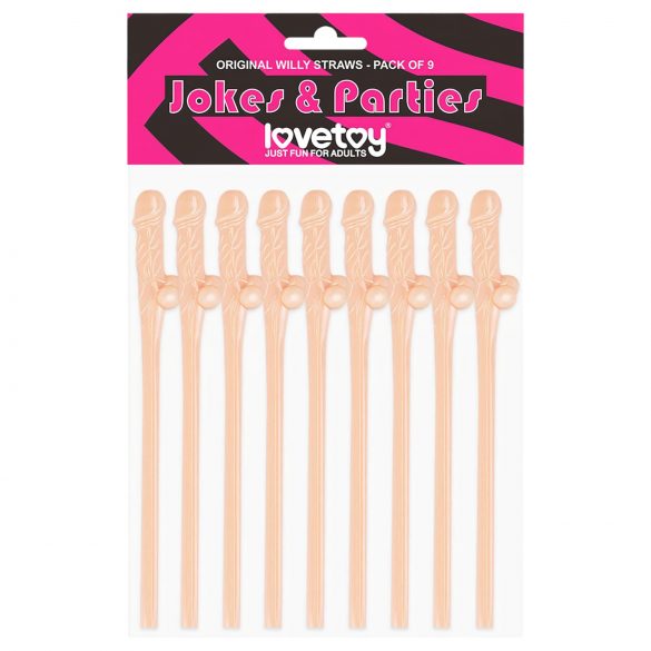 Lovetoy - realistische Penis-Trinkhalme (natur)