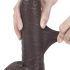 Lovetoy Gleitende-Haut - doppelschichtiger Saugnapfdildo - 23 cm (braun) 