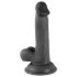 Mr. Rude - Haftfuß, lebensechter Dildo mit Hoden - 17cm (schwarz)