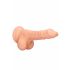 RealRock Dong 7 - realistischer, Hoden-Dildo (17cm) - Naturfarben 