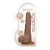 RealRock Dong 7 - Natürlicher Dildo mit Hoden (17 cm) - Dunkel Natur