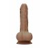 RealRock Dong 7 - realistischer Dildo mit Hoden (17cm) - dunkles Natur 