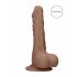 RealRock Dong 10 - realistischer, hodiger Dildo (25cm) - dunkel naturfarben 