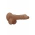 RealRock Dong 10 - realistischer, hodiger Dildo (25cm) - dunkel naturfarben 