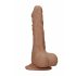 RealRock Dong 10 - realistischer, hodiger Dildo (25cm) - dunkel naturfarben 