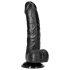 RealRock - Saugnapfbasis, Hodenrealistischer Dildo - 15,5cm (Schwarz) 