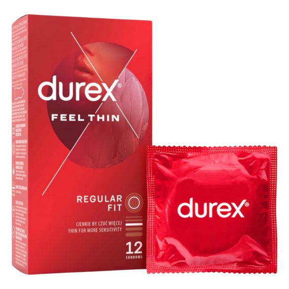 Durex Feel Thin - lebensechte Empfindung Kondom (12 Stück) 