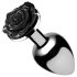 Booty Sparks Black Rose - 79 g Aluminium Anal Plug (silber-schwarz)