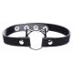 Master Series Verspielte Kitty - Halsband mit Katzenkopf-Ring (schwarz) 