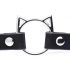 Master Series Verspielte Kitty - Halsband mit Katzenkopf-Ring (schwarz) 