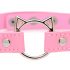 Master Series Kinky Kitty - Halsband mit Katzenkopf-Ring (Rosa) 