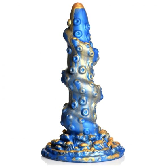 Kreaturen Schwänze Kraken - spiralförmiger Oktopusarm Dildo - 21cm (Gold-Blau) 