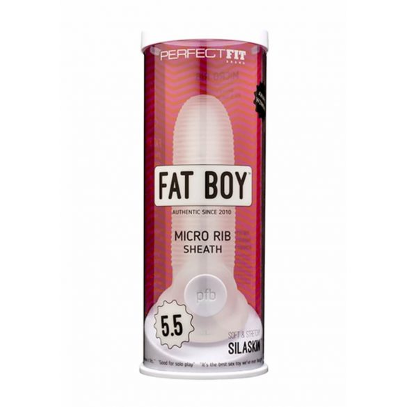 Fat Boy Mikro Gerippt - Penis Hülle (15cm) - Milchweiß 