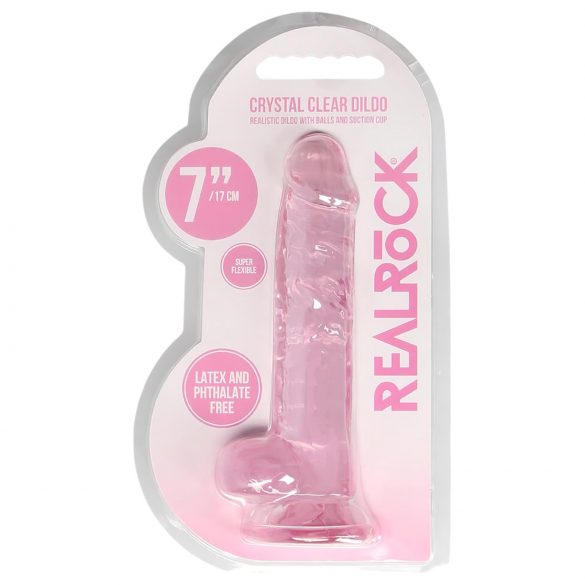 REALROCK - transparenter realistischer Dildo - pink (17cm)