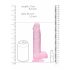 REALROCK - Transparenter realistischer Dildo - Pink (19cm) 