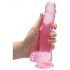 REALROCK - Transparenter realistischer Dildo - Pink (19cm) 