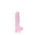 REALROCK - Transparenter, realitätsnaher Dildo - Pink (15cm)