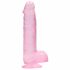 REALROCK - transparenter, realistischer Dildo - Pink (15 cm) 