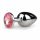 Easytoys Metal No.1 - Analplug mit rosa Kristall - Silber (2,7 cm)