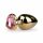 Easytoys Metal No.8 - Anal-Dildo mit herzförmigem Standfuß - Gold-Pink (3,5cm) 