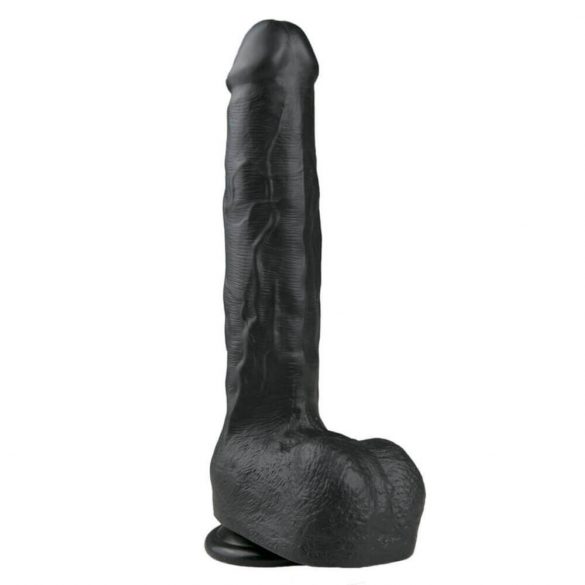 Easytoys - Saugnapf-gestützter, hoden großer Dildo (29,5cm) - schwarz 