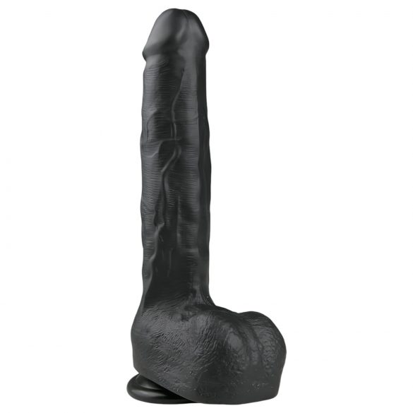 Easytoys - Saugnapf-gestützter, hoden großer Dildo (29,5cm) - schwarz 