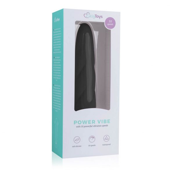 Easytoys Power Vibe - gedrehter Silikonstab Vibrator (schwarz) 