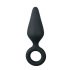 Easytoys Spitzes Plug - Anal Dildo mit Zugring - mittelgroß (schwarz) 