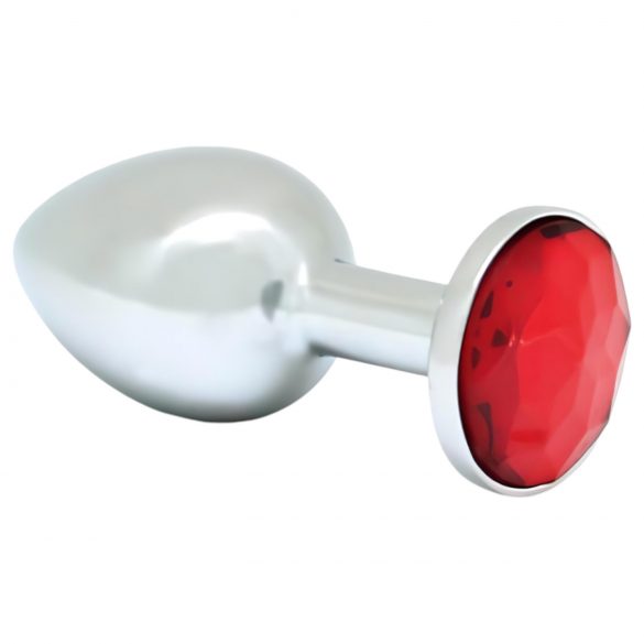 Rimba XS - Roter Kristall Anal Plug (silber)