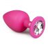 Easytoys Diamond - Analplug mit weißem Stein (groß) - Pink