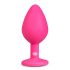 Easytoys Diamond - Anal-Dildo mit weißem Stein (mittelgroß) - pink 