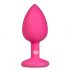 Easytoys Diamond - Anal-Dildo mit weißem Stein (klein) - Pink 